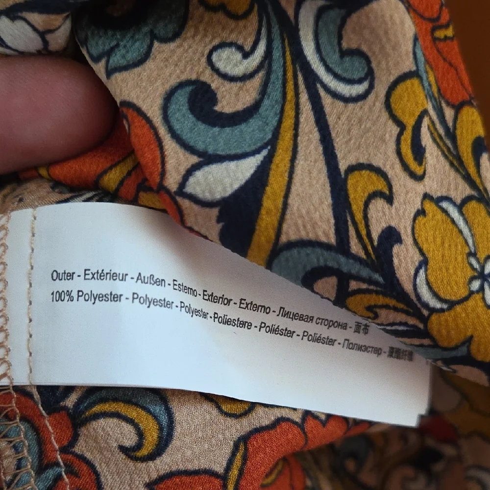 Traffic People Long Sleeve Floral Maxi Dress in Rust, Mustard & Cream - Picture 10 of 10